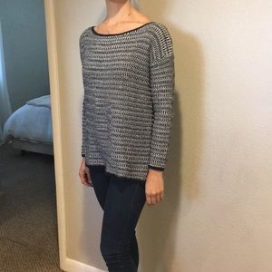 Soft Joie black and white weave sweater